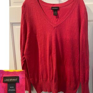 Lane Bryant Pink V-Neck Sweater 14/16